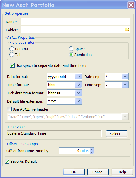 NinjaTrader portfolio settings